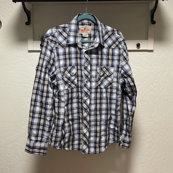 Wrangler long sleeve snap collared shirt WPL 6428 - Picture 1 of 7